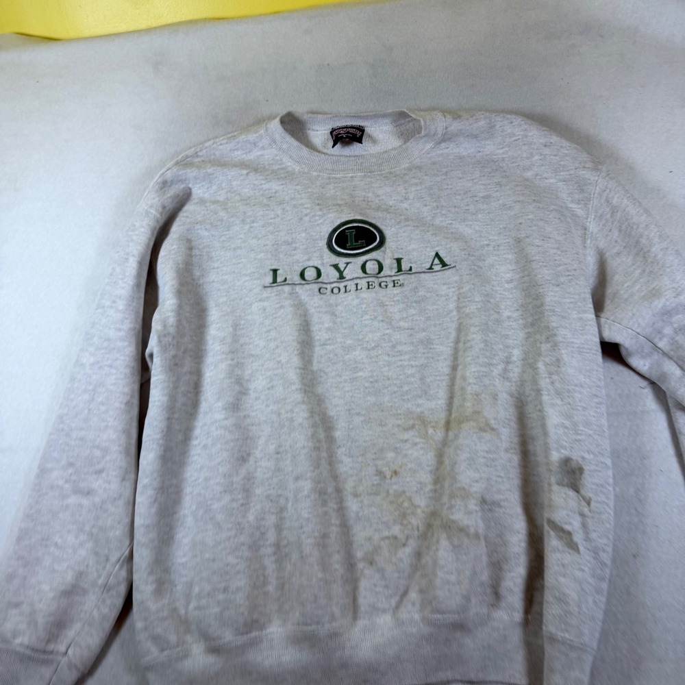 Vintage Jansport Loyola College Sweatshirt Heather Grey Made in USA Large 90s